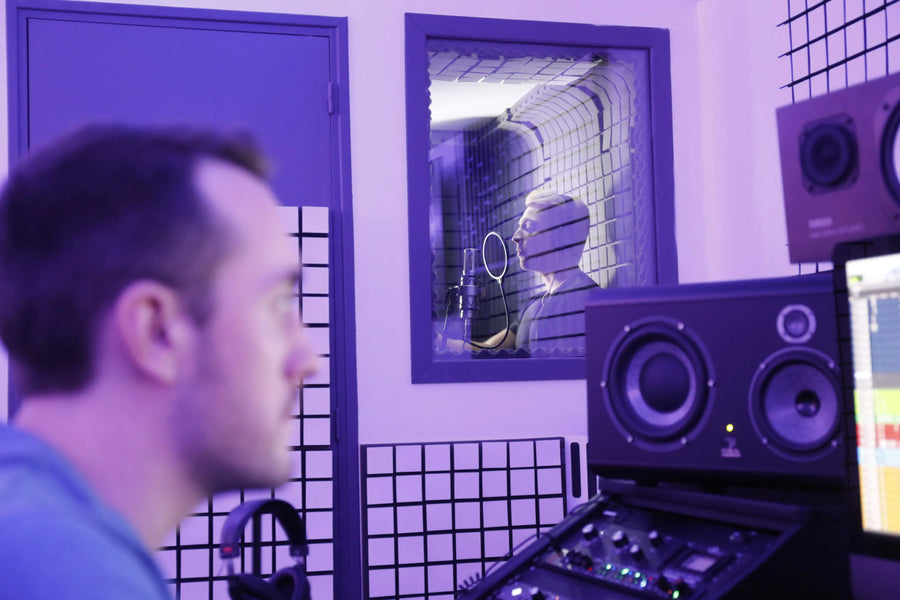 Séance d'enregistrement dans le studio A de Hedayat Music